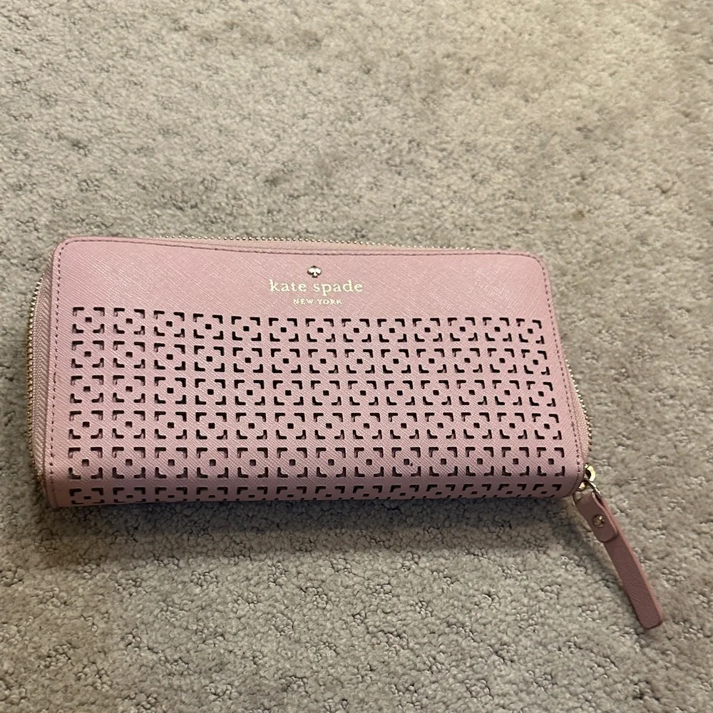 Kate Spade Blush Pink Perforated Wallet